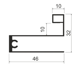 Профиль горизонтальный нижний MS223 Бордо (P14)